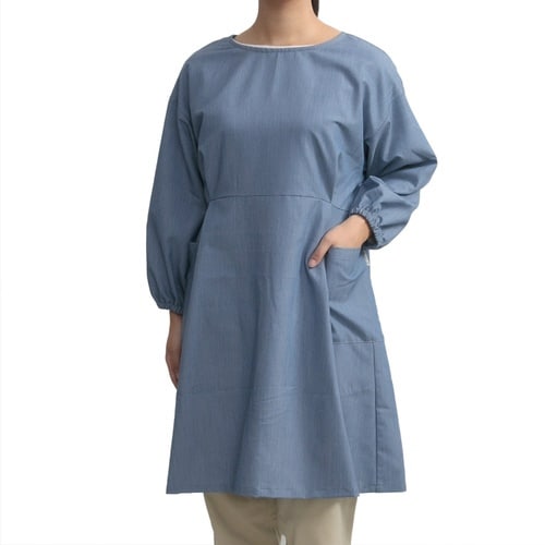 エプロン 無地 ブルー