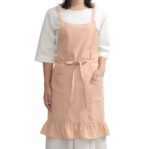 エプロン スソフリルラップエプロン ピンク