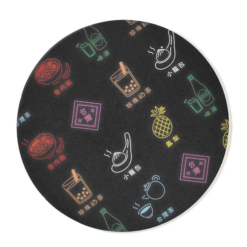 コースター ラウンド 9cm 台灣ネオン ブラック