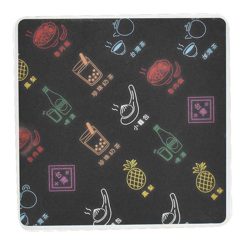 コースター スクエア 9cm 台灣ネオン ブラック