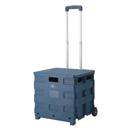 キャリーカート 折りたたみ 蓋付き ネイビー