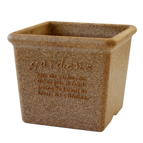 植木鉢 エコポット角型 木粉入り ナチュラル