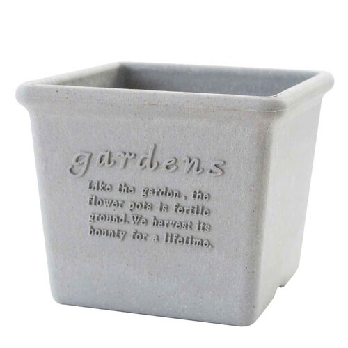 植木鉢 エコポット角型 木粉入り グレー