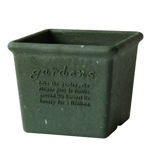 植木鉢 エコポット角型 古紙入り グリーン