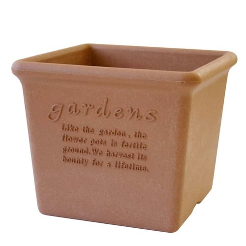 植木鉢 エコポット角型 木粉入り 素焼き