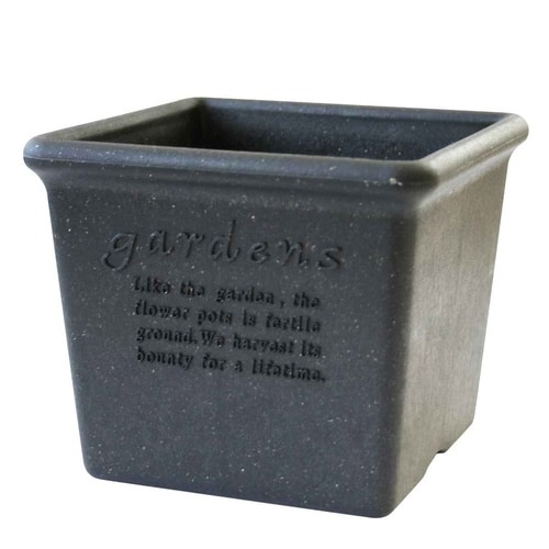 植木鉢 エコポット角型 木粉入り ブラック