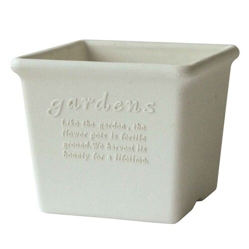 植木鉢 エコポット角型 古紙入り ホワイト