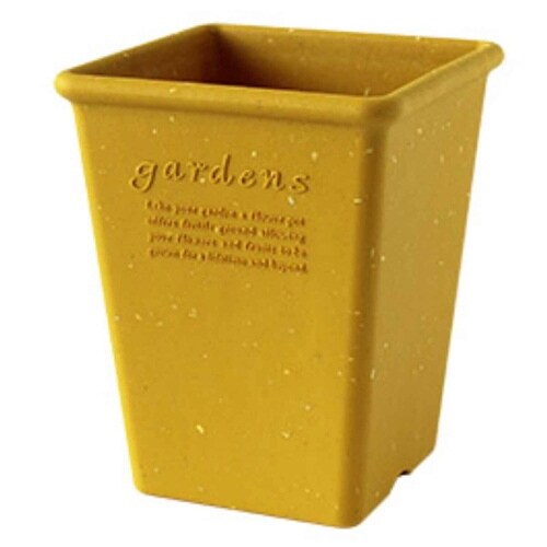 植木鉢 エコポット角型ロング 古紙入り マスタード