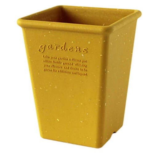 植木鉢 エコポット角型ロング 古紙入り マスタード