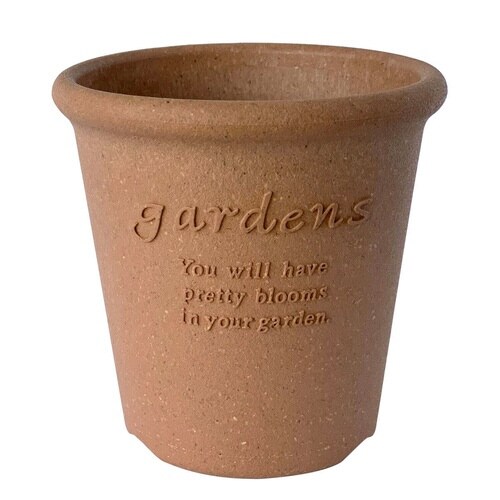 植木鉢 エコポット丸型 3号 木粉入り 素焼き