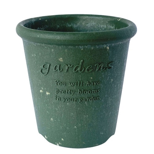 植木鉢 エコポット丸型 3号 古紙入り グリーン