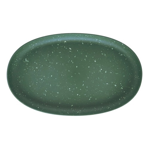 受け皿 エコプレートオーバル 古紙入り グリーン