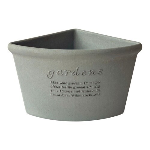 植木鉢 コーナーエコポット 木粉入り グレー