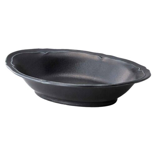 オーバルプレート 24cm 梨花 磁器 ブラック