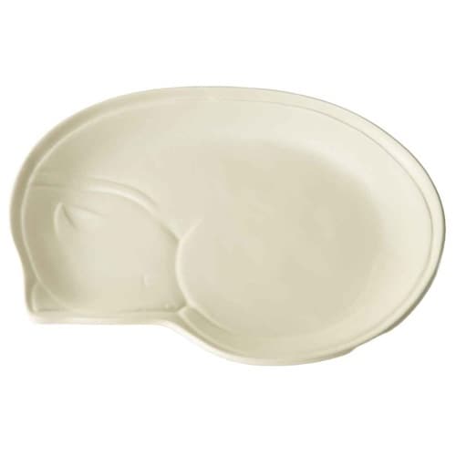 プレート 28cm ガット 陶器 アイボリー