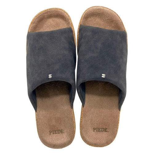 スリッパ ピエーデ 前開き厚底 ブラック(L)