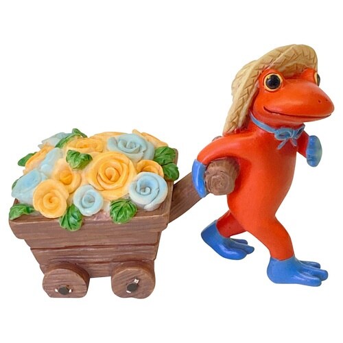 コポー 花を運ぶ毒カエルレッド カエル 置物