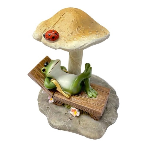 コポー キノコ傘の下でくつろぐトノくん カエル