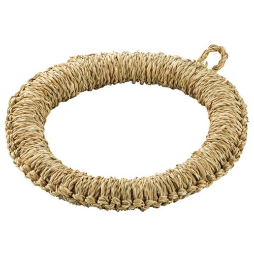 鍋敷き いぐさ 大 21cm 藍花