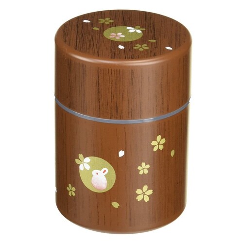 茶筒 250ml 茶筒丸 小 木目ハンコうさぎ
