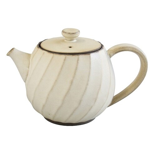 ティーポット 600ml 茶こし付き アイボリー
