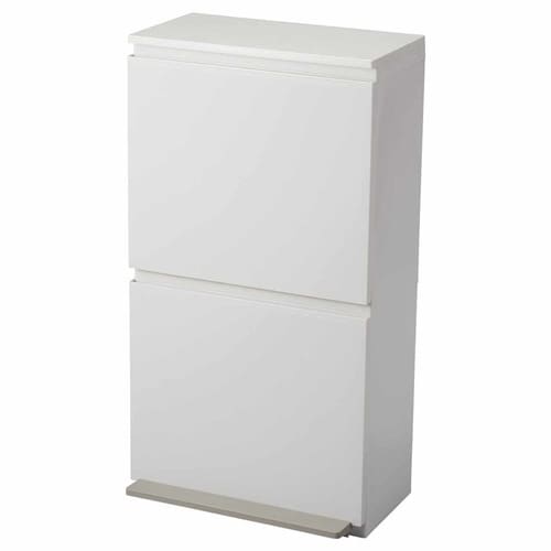 ゴミ箱 40L 2段 薄型 ワイド ホワイトグレー