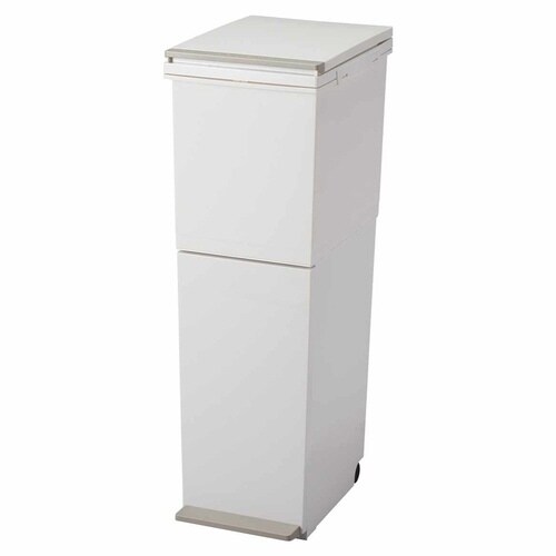 ゴミ箱 38L 2段 分別 スリム ホワイトグレー