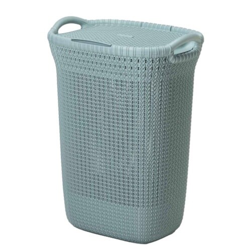 ランドリーバスケット 蓋付き CURVER ブルー