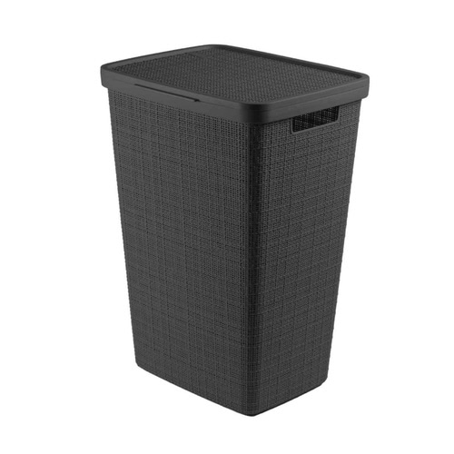 ランドリーバスケット 蓋付き CURVER グレー