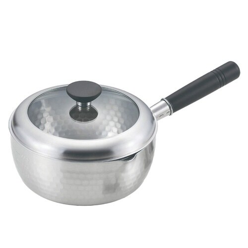槌目雪平鍋 20cm 蓋付き 銀鱗 ステンレス製