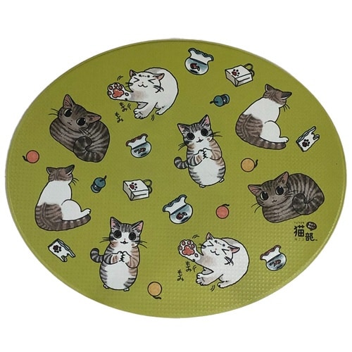 トイレマット 猫 グリーン