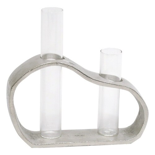 花瓶 アルミハンギングガラスベース 2連