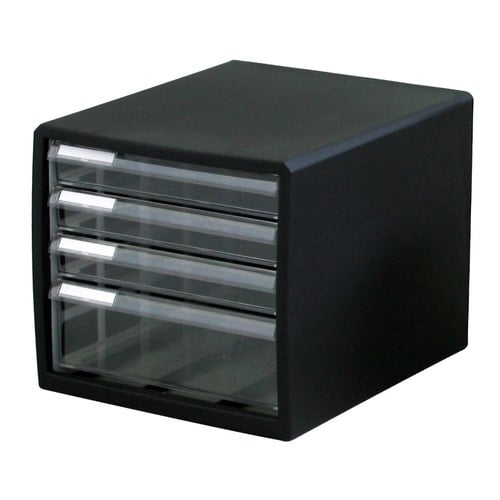 レターケース F4 4段 浅3段深1段 ブラック