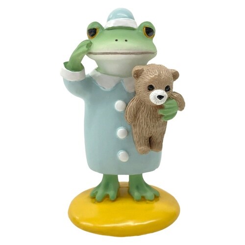 コポー クマとおやすみ カエル 置物