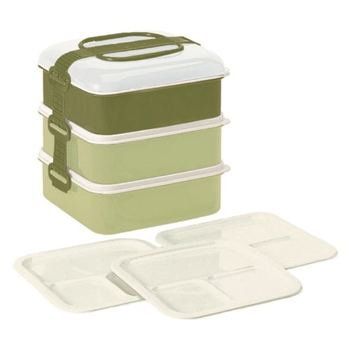 お重 3段 リオパック N3段 グリーン