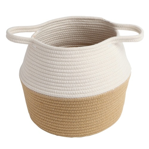 バスケット ロープバスケット ポット 持ち手付き
