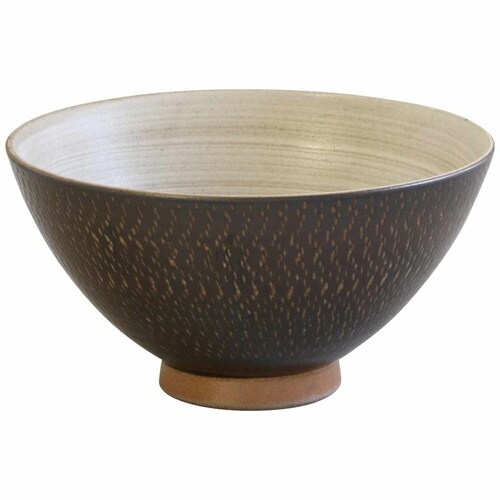 飯碗 12.5cm 渋とびかんな 藍花 陶器 茶