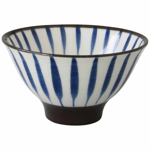 飯碗 11.5cm ぼかし 藍花 陶器 十草