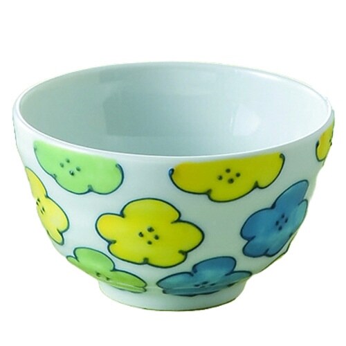 飯碗 花柄 藍花 陶器 波佐見焼 青