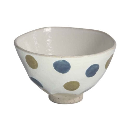 飯碗 11.5cm 水玉 藍花 陶器 波佐見焼 青