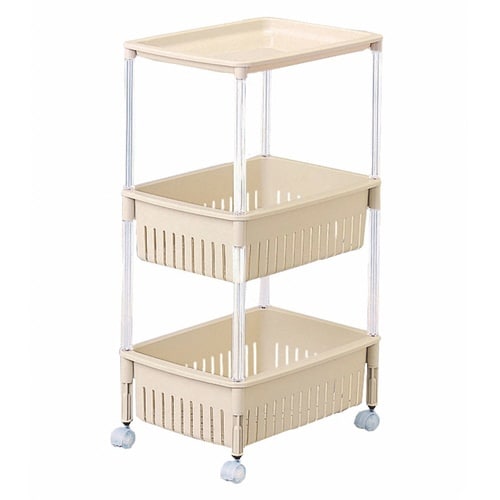 キッチンワゴン ルーチェワゴン 3段 ベージュ