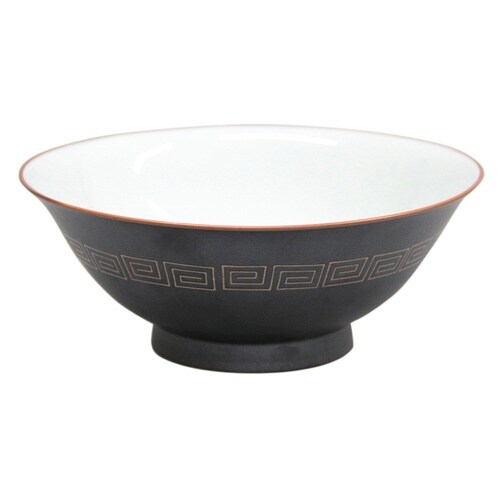 麺鉢 20.5cm 藍花 磁器 波佐見焼 黒釉