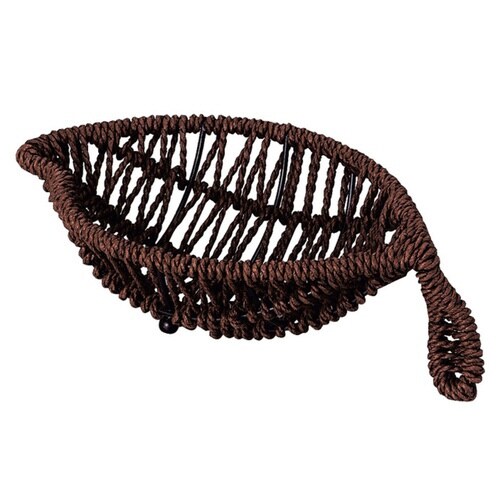 バスケット フルーツバスケット 葉っぱ型 ブラウン