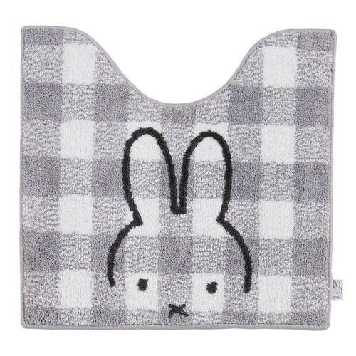 ミッフィー チェックライン トイレマット グレー