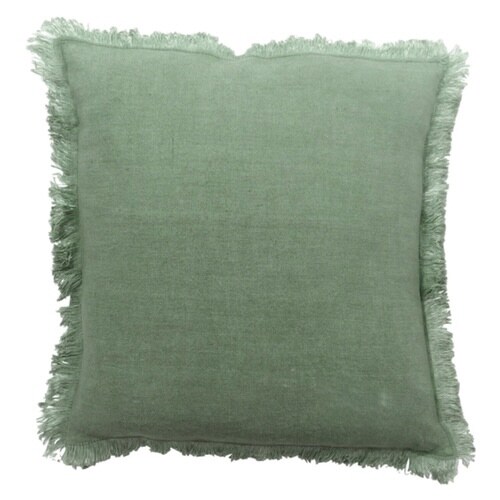 クッションカバー リネン 43×43cm オリーブ