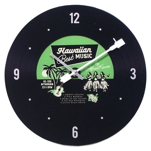 掛け時計 ガラスウォールクロック グリーン