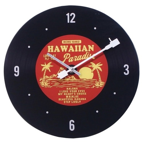 掛け時計 ガラスウォールクロック レッド