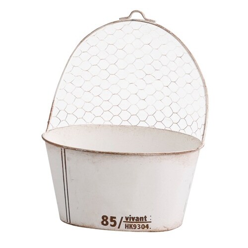 ポット ラスティック オーバルポット ホワイト