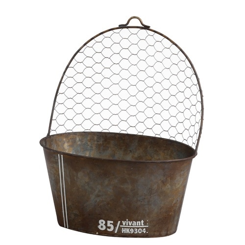 ポット ラスティック オーバルポット アイアン