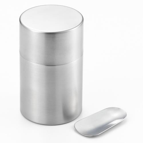 茶筒 400ml 郷技 ステンレス茶筒 茶箕付き